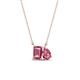 1 - Arika 1.05 ctw Emerald Shape with Pear Shape Pink Tourmaline Toi Et Moi Women Pendant Necklace 