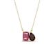 1 - Arika 1.15 ctw Emerald Shape Pink Tourmaline with Pear Shape Red Garnet Toi Et Moi Women Pendant Necklace 