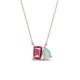 1 - Arika 0.85 ctw Emerald Shape Pink Tourmaline with Pear Shape Opal Toi Et Moi Women Pendant Necklace 