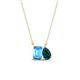 1 - Arika 1.20 ctw Emerald Shape Blue Topaz with Pear Shape London Blue Topaz Toi Et Moi Women Pendant Necklace 