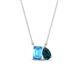 1 - Arika 1.20 ctw Emerald Shape Blue Topaz with Pear Shape London Blue Topaz Toi Et Moi Women Pendant Necklace 