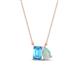 1 - Arika 0.95 ctw Emerald Shape Blue Topaz with Pear Shape Opal Toi Et Moi Women Pendant Necklace 