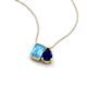 3 - Arika 1.15 ctw Emerald Shape Blue Topaz with Pear Shape Created Blue Sapphire Toi Et Moi Women Pendant Necklace 