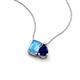3 - Arika 1.15 ctw Emerald Shape Blue Topaz with Pear Shape Created Blue Sapphire Toi Et Moi Women Pendant Necklace 