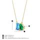 4 - Arika 1.03 ctw Emerald Shape Blue Topaz with Pear Shape Created Emerald Toi Et Moi Women Pendant Necklace 