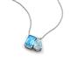 3 - Arika 1.05 ctw Emerald Shape Blue Topaz with Pear Shape Aquamarine Toi Et Moi Women Pendant Necklace 