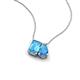 3 - Arika 1.20 ctw Emerald Shape with Pear Shape Blue Topaz Toi Et Moi Women Pendant Necklace 