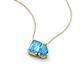 3 - Arika 1.20 ctw Emerald Shape with Pear Shape Blue Topaz Toi Et Moi Women Pendant Necklace 