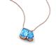 3 - Arika 1.20 ctw Emerald Shape with Pear Shape Blue Topaz Toi Et Moi Women Pendant Necklace 