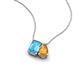 3 - Arika 1.10 ctw Emerald Shape Blue Topaz with Pear Shape Citrine Toi Et Moi Women Pendant Necklace 
