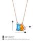 4 - Arika 1.10 ctw Emerald Shape Blue Topaz with Pear Shape Citrine Toi Et Moi Women Pendant Necklace 