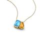 3 - Arika 1.10 ctw Emerald Shape Blue Topaz with Pear Shape Citrine Toi Et Moi Women Pendant Necklace 