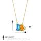 4 - Arika 1.10 ctw Emerald Shape Blue Topaz with Pear Shape Citrine Toi Et Moi Women Pendant Necklace 