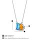 4 - Arika 1.10 ctw Emerald Shape Blue Topaz with Pear Shape Citrine Toi Et Moi Women Pendant Necklace 
