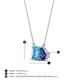 4 - Arika 1.05 ctw Emerald Shape Blue Topaz with Pear Shape Iolite Toi Et Moi Women Pendant Necklace 