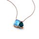 3 - Arika 1.20 ctw Emerald Shape Blue Topaz with Pear Shape London Blue Topaz Toi Et Moi Women Pendant Necklace 