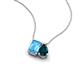 3 - Arika 1.20 ctw Emerald Shape Blue Topaz with Pear Shape London Blue Topaz Toi Et Moi Women Pendant Necklace 
