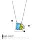 4 - Arika 1.20 ctw Emerald Shape Blue Topaz with Pear Shape Peridot Toi Et Moi Women Pendant Necklace 