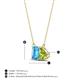 4 - Arika 1.20 ctw Emerald Shape Blue Topaz with Pear Shape Peridot Toi Et Moi Women Pendant Necklace 