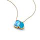 3 - Arika 0.95 ctw Emerald Shape Blue Topaz with Pear Shape Turquoise Toi Et Moi Women Pendant Necklace 