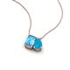 3 - Arika 0.95 ctw Emerald Shape Blue Topaz with Pear Shape Turquoise Toi Et Moi Women Pendant Necklace 