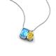 3 - Arika 1.15 ctw Emerald Shape Blue Topaz with Pear Shape Created Yellow Sapphire Toi Et Moi Women Pendant Necklace 