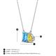 4 - Arika 1.15 ctw Emerald Shape Blue Topaz with Pear Shape Created Yellow Sapphire Toi Et Moi Women Pendant Necklace 
