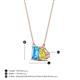 4 - Arika 1.15 ctw Emerald Shape Blue Topaz with Pear Shape Created Yellow Sapphire Toi Et Moi Women Pendant Necklace 