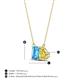 4 - Arika 1.15 ctw Emerald Shape Blue Topaz with Pear Shape Created Yellow Sapphire Toi Et Moi Women Pendant Necklace 