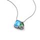 3 - Arika 1.19 ctw Emerald Shape Blue Topaz with Pear Shape Created Alexandrite Toi Et Moi Women Pendant Necklace 