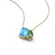 3 - Arika 1.19 ctw Emerald Shape Blue Topaz with Pear Shape Created Alexandrite Toi Et Moi Women Pendant Necklace 