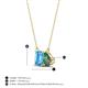 4 - Arika 1.19 ctw Emerald Shape Blue Topaz with Pear Shape Created Alexandrite Toi Et Moi Women Pendant Necklace 