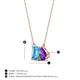 4 - Arika 1.10 ctw Emerald Shape Blue Topaz with Pear Shape Amethyst Toi Et Moi Women Pendant Necklace 