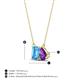 4 - Arika 1.10 ctw Emerald Shape Blue Topaz with Pear Shape Amethyst Toi Et Moi Women Pendant Necklace 