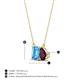 4 - Arika 1.25 ctw Emerald Shape Blue Topaz with Pear Shape Rhodolite Garnet Toi Et Moi Women Pendant Necklace 