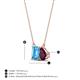 4 - Arika 1.25 ctw Emerald Shape Blue Topaz with Pear Shape Rhodolite Garnet Toi Et Moi Women Pendant Necklace 