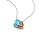 3 - Arika 1.05 ctw Emerald Shape Blue Topaz with Pear Shape Smoky Quartz Toi Et Moi Women Pendant Necklace 