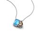 3 - Arika 1.05 ctw Emerald Shape Blue Topaz with Pear Shape Smoky Quartz Toi Et Moi Women Pendant Necklace 