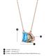 4 - Arika 1.05 ctw Emerald Shape Blue Topaz with Pear Shape Smoky Quartz Toi Et Moi Women Pendant Necklace 