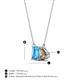 4 - Arika 1.05 ctw Emerald Shape Blue Topaz with Pear Shape Smoky Quartz Toi Et Moi Women Pendant Necklace 