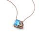 3 - Arika 1.05 ctw Emerald Shape Blue Topaz with Pear Shape Smoky Quartz Toi Et Moi Women Pendant Necklace 