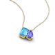 3 - Arika 1.15 ctw Emerald Shape Blue Topaz with Pear Shape Tanzanite Toi Et Moi Women Pendant Necklace 