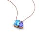 3 - Arika 1.15 ctw Emerald Shape Blue Topaz with Pear Shape Tanzanite Toi Et Moi Women Pendant Necklace 