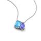 3 - Arika 1.15 ctw Emerald Shape Blue Topaz with Pear Shape Tanzanite Toi Et Moi Women Pendant Necklace 