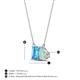 4 - Arika 0.95 ctw Emerald Shape Blue Topaz with Pear Shape Opal Toi Et Moi Women Pendant Necklace 