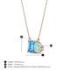 4 - Arika 0.95 ctw Emerald Shape Blue Topaz with Pear Shape Opal Toi Et Moi Women Pendant Necklace 