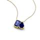 3 - Arika 1.00 ctw Emerald Shape Iolite with Pear Shape Created Blue Sapphire Toi Et Moi Women Pendant Necklace 