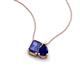 3 - Arika 1.00 ctw Emerald Shape Iolite with Pear Shape Created Blue Sapphire Toi Et Moi Women Pendant Necklace 