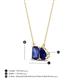 4 - Arika 1.00 ctw Emerald Shape Iolite with Pear Shape Created Blue Sapphire Toi Et Moi Women Pendant Necklace 
