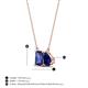 4 - Arika 1.00 ctw Emerald Shape Iolite with Pear Shape Created Blue Sapphire Toi Et Moi Women Pendant Necklace 